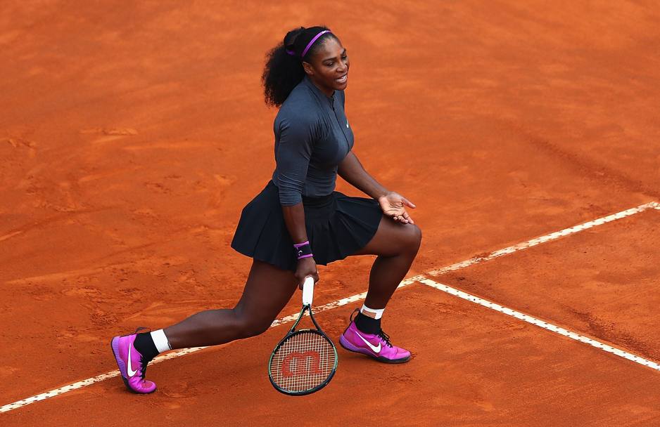 Il match per Serena non  stato facile: la pioggia ha complicato le cose. Getty